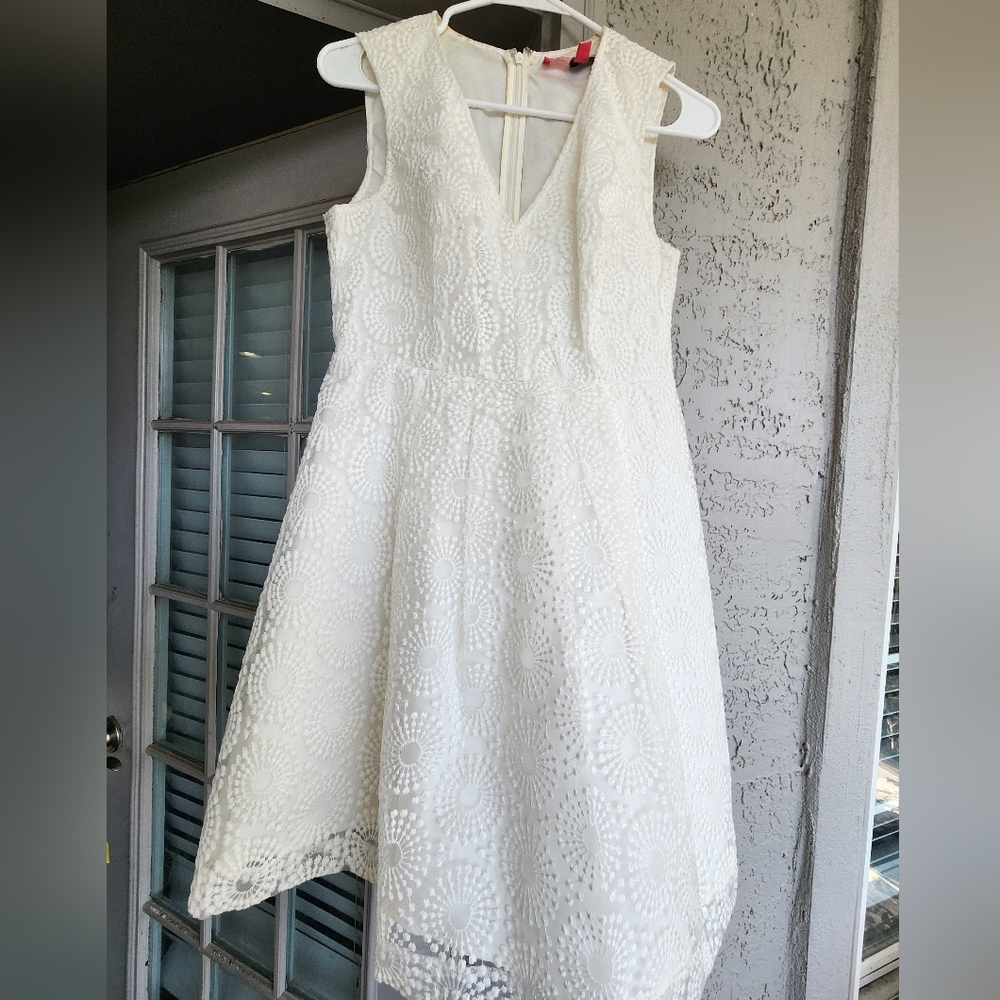 Anthropologie Plenty By Tracy Reese Fit & Flare Elegant White Lace Dress Sz 4P